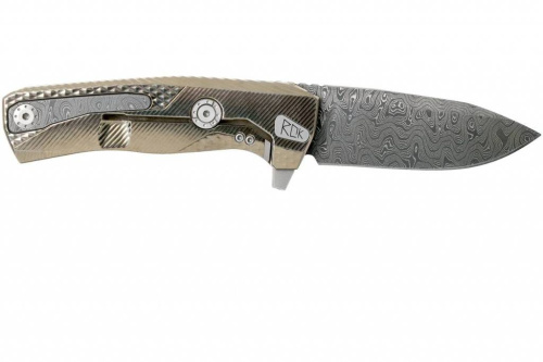Складной нож Lion Steel ROK DD GL Damascus Gold фото 15