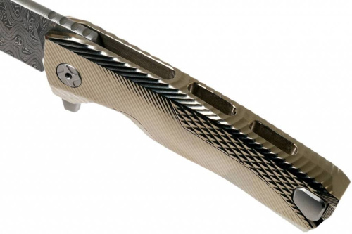 Складной нож Lion Steel ROK DD GL Damascus Gold фото 5